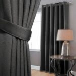 Minimalist Bedroom Window Curtains - Aesthetic Living Room Door Curtains - Plain Window Curtains, Thick Blackout Material - 12-Hole Smokering Curtains Blackout Curtains for Bedroom