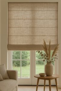 Vouwgordijn saphira soft taupe _ Gratis stalen